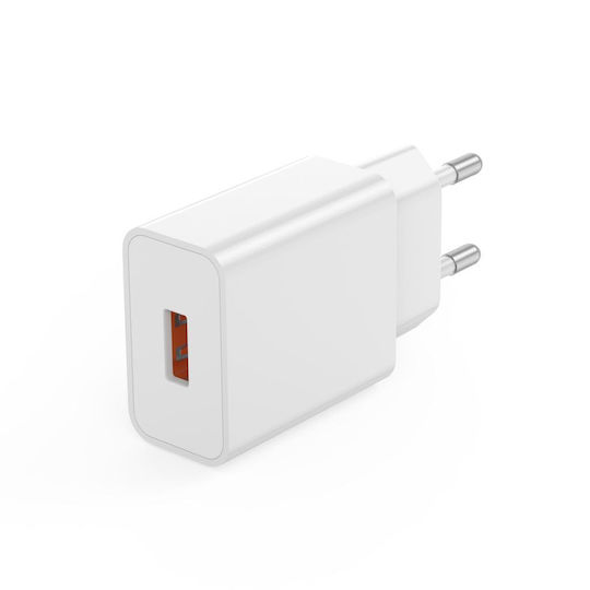 XO 220V 18W, 1*USB-A, καλώδιο USB-A σε USB-C (λευκό) – L127 - Image 3