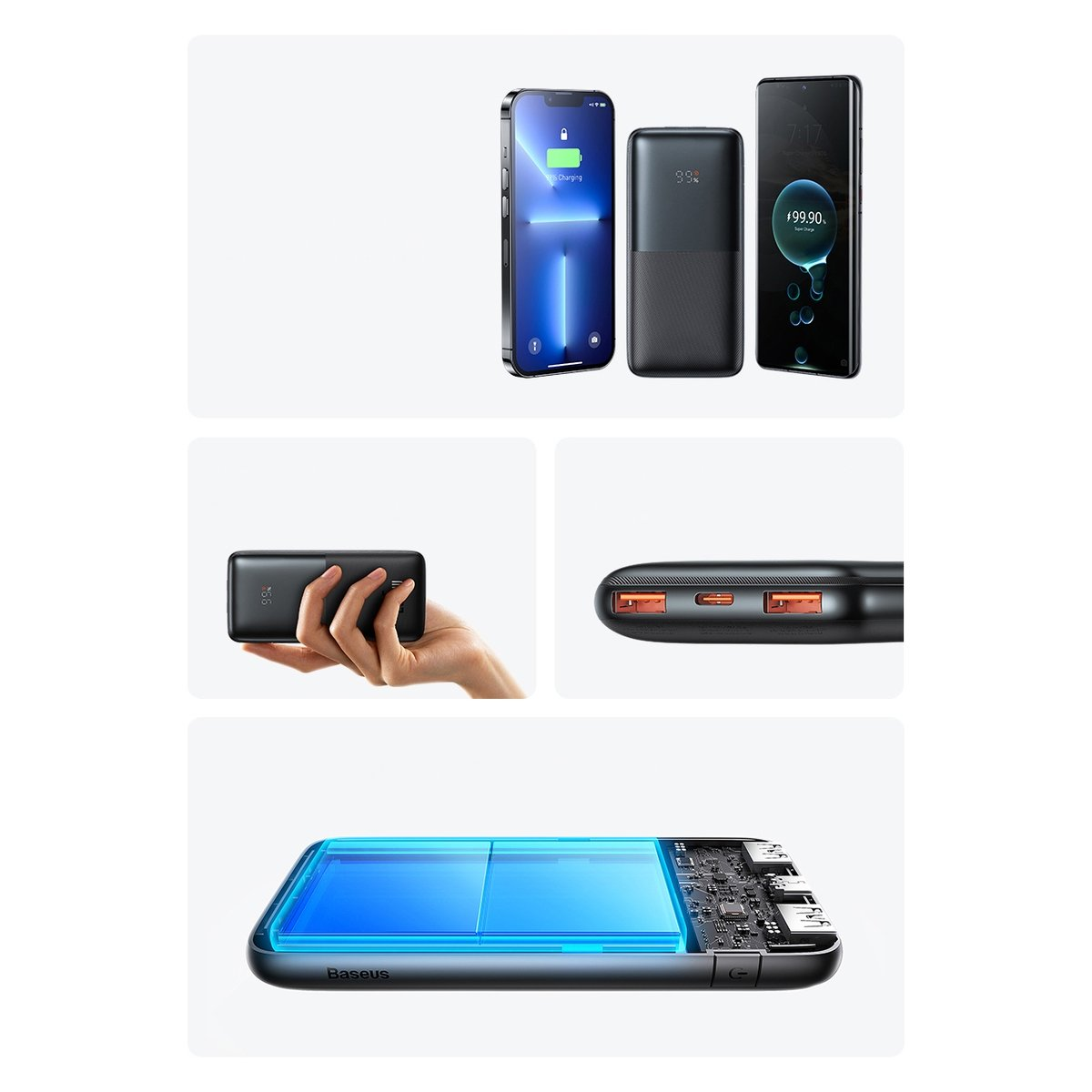 BASEUS Power Bank 10000mAh 20W, Bipow Pro black – PPBD040201 - Image 3