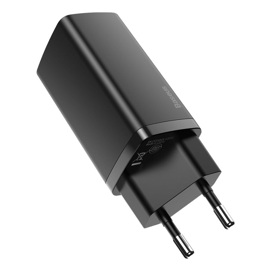 BASEUS 220V 65W, USB-A + USB-C, GaN2 Lite, black – CCGAN2L-B01 - Image 5