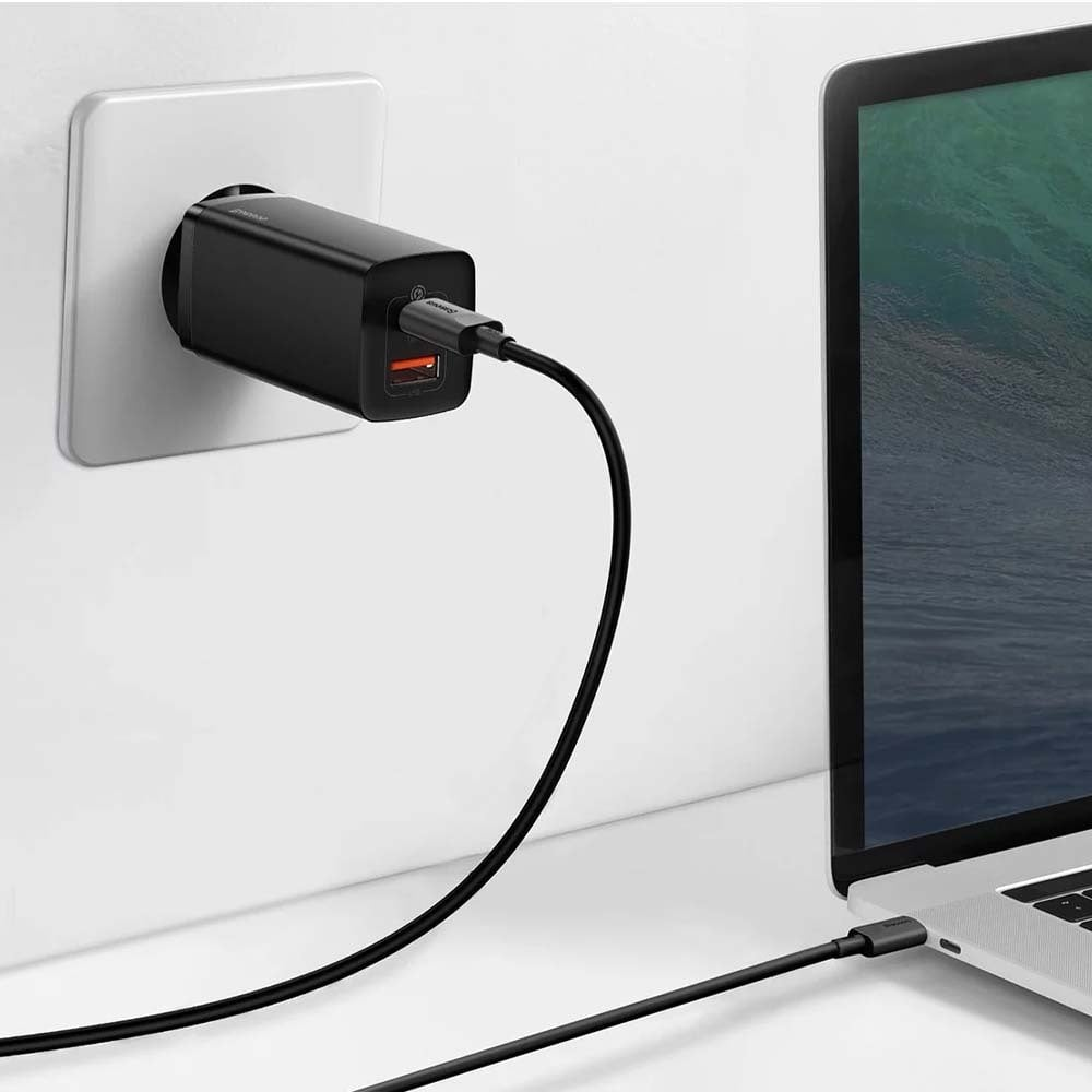 BASEUS 220V 65W, USB-A + USB-C, GaN2 Lite, black – CCGAN2L-B01 - Image 8
