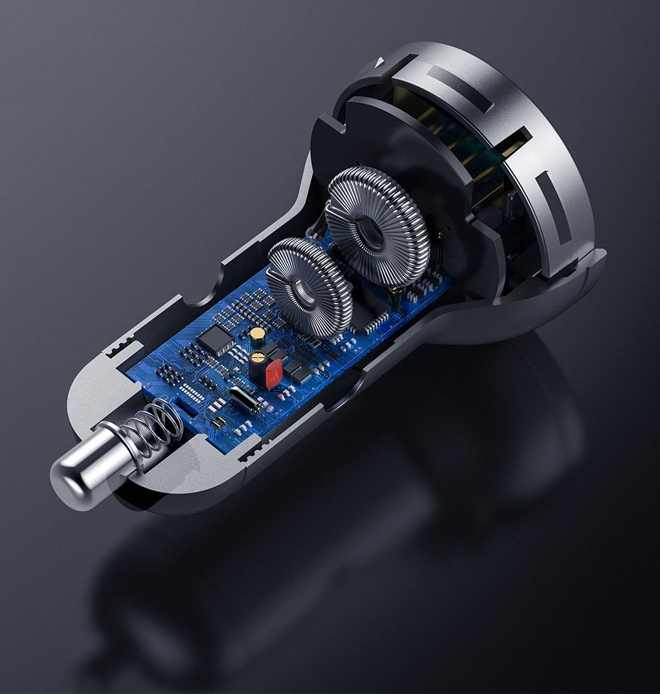 BASEUS 12V 24W, 2xUSB-A, γκρι – CCBX-0G - Image 11