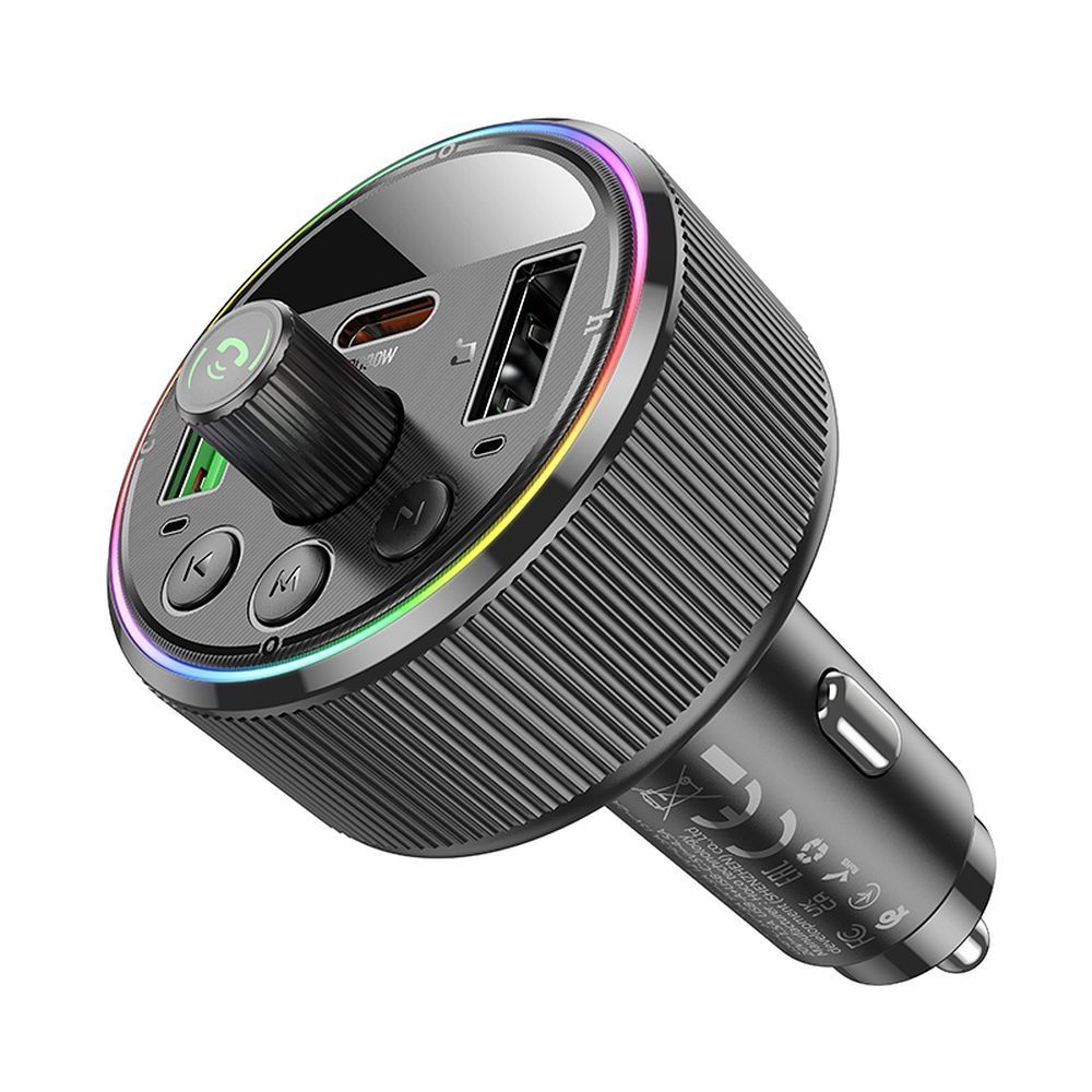 Hoco FM πομπός αυτοκινήτου Bluetooth 2x USB-A + Type-C PD QC3.0 30W E82 μαύρο - Image 6
