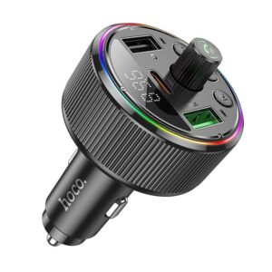 Hoco FM πομπός αυτοκινήτου Bluetooth 2x USB-A + Type-C PD QC3.0 30W E82 μαύρο