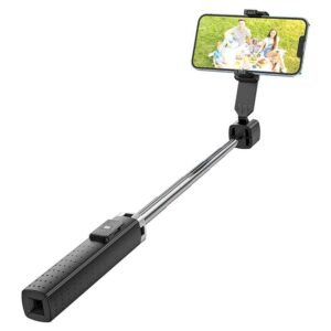HOCO selfie stick με ασύρματο τηλεχειριστήριο και τρίποδο fourpod K18 μαύρο
