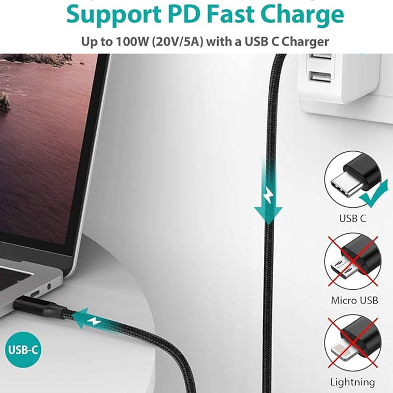 Καλώδιο Data USB-A σε USB-C με ψηφιακή οθόνη Hoco PD 6A 100W 1,2m U148 μαύρο - Image 9