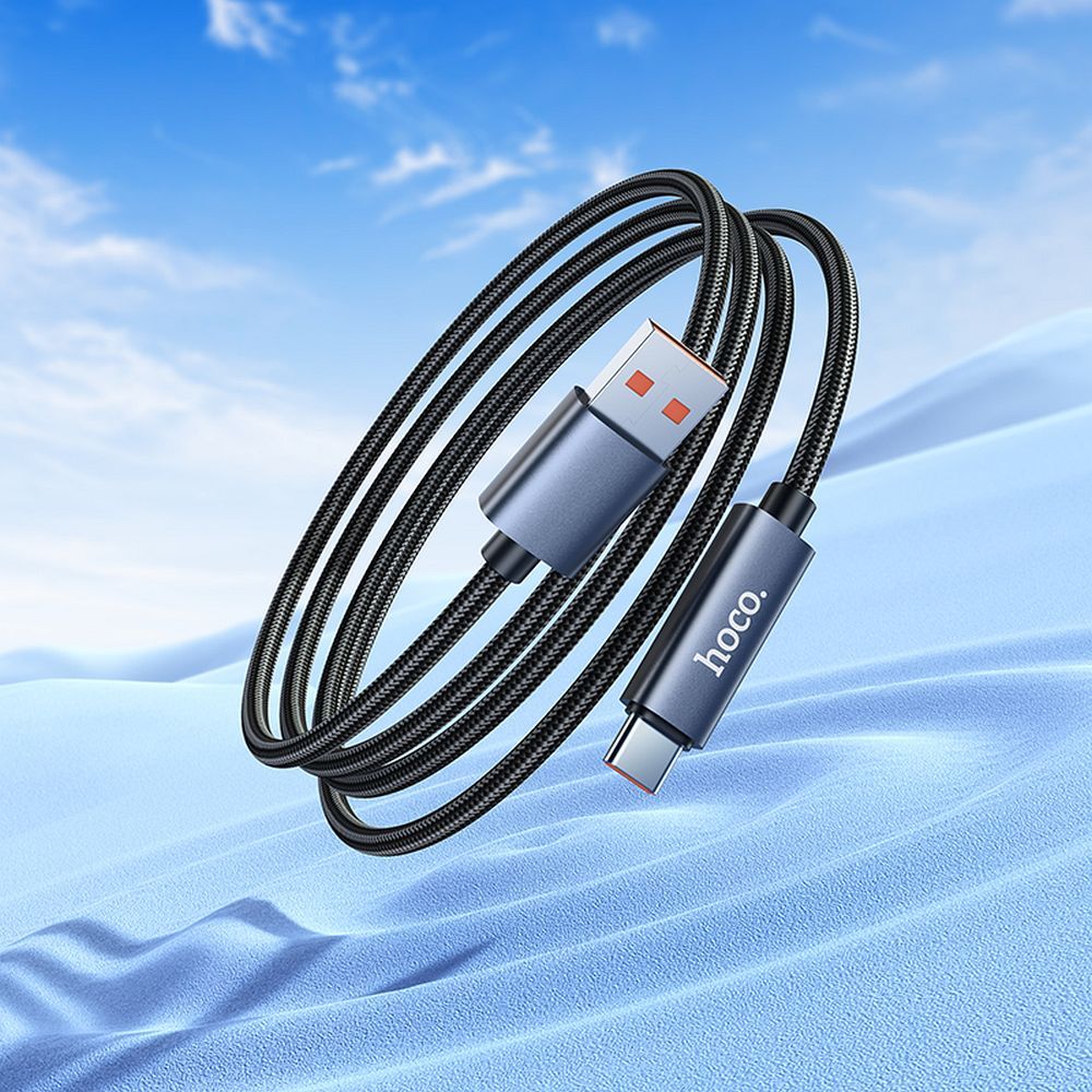 Καλώδιο USB-A σε USB-C Hoco 5A με οθόνη 1m X112 μαύρο - Image 8