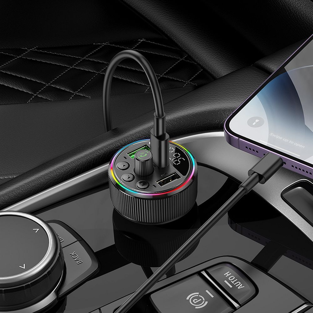 Hoco FM πομπός αυτοκινήτου Bluetooth 2x USB-A + Type-C PD QC3.0 30W E82 μαύρο - Image 8