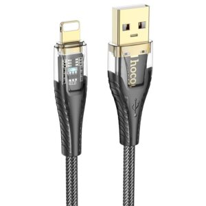 Καλώδιο USB-A σε Lightning Hoco 2,4A 1,2m U121 μαύρο διαφανές
