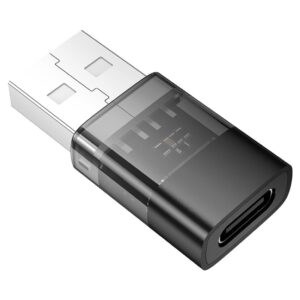 Adapter USB A to USB C Hoco UA36C διαφανές μαύρο