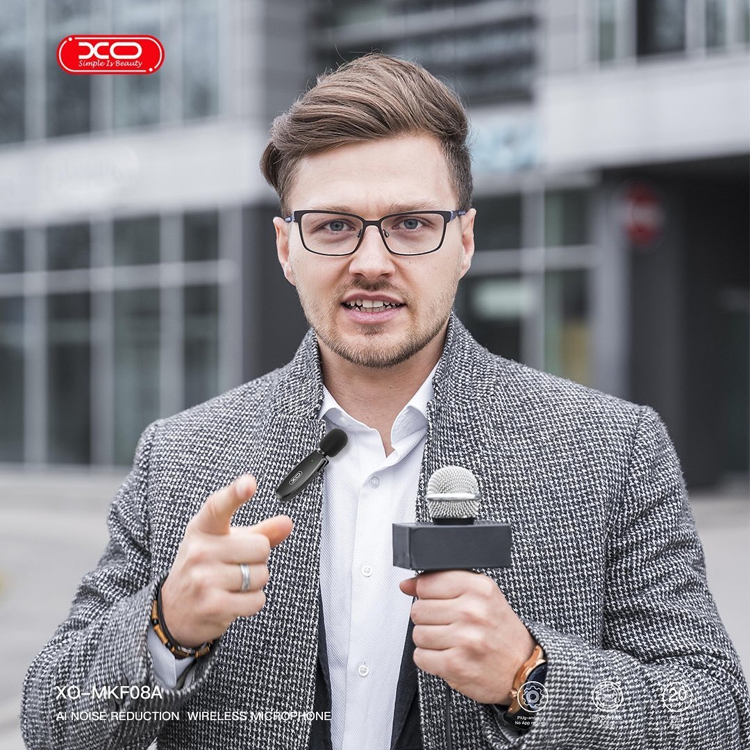 XO Microphone, Lightning, AI Noise-reduction, Wireless MKF08B Μαύρο - Image 6