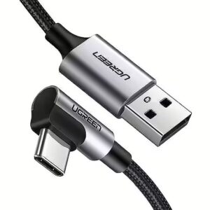 UGREEN Καλώδιο USB-A σε USB-C 1m 3A γωνιακό γκρι – US284 / 50941