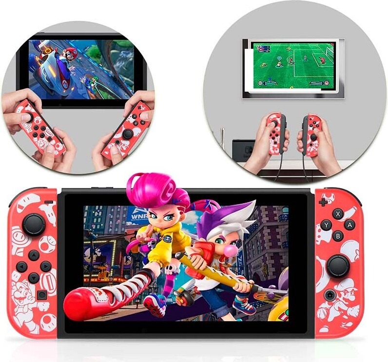 Ασύρματο Χειριστήριο Nintendo Switch Controller Joy-Pad LR Wireless Κόκκινο + Άσπρο με Σχέδιο Super Mario Bros - Image 5