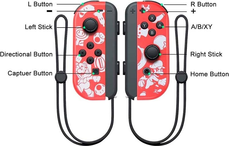 Ασύρματο Χειριστήριο Nintendo Switch Controller Joy-Pad LR Wireless Κόκκινο + Άσπρο με Σχέδιο Super Mario Bros - Image 6