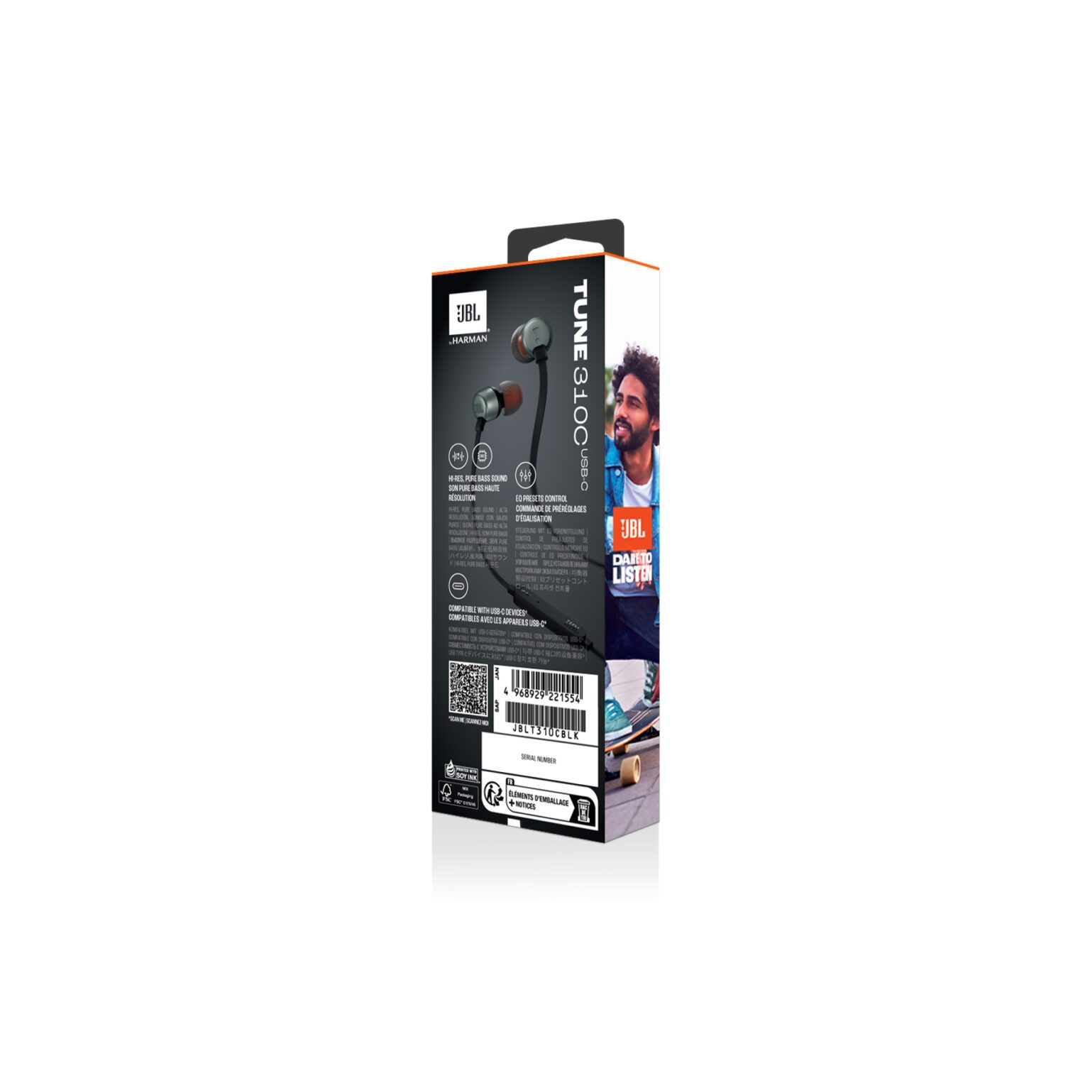 JBL Tune 310C In-Ear USB-C Ακουστικά Μαύρα - Image 2