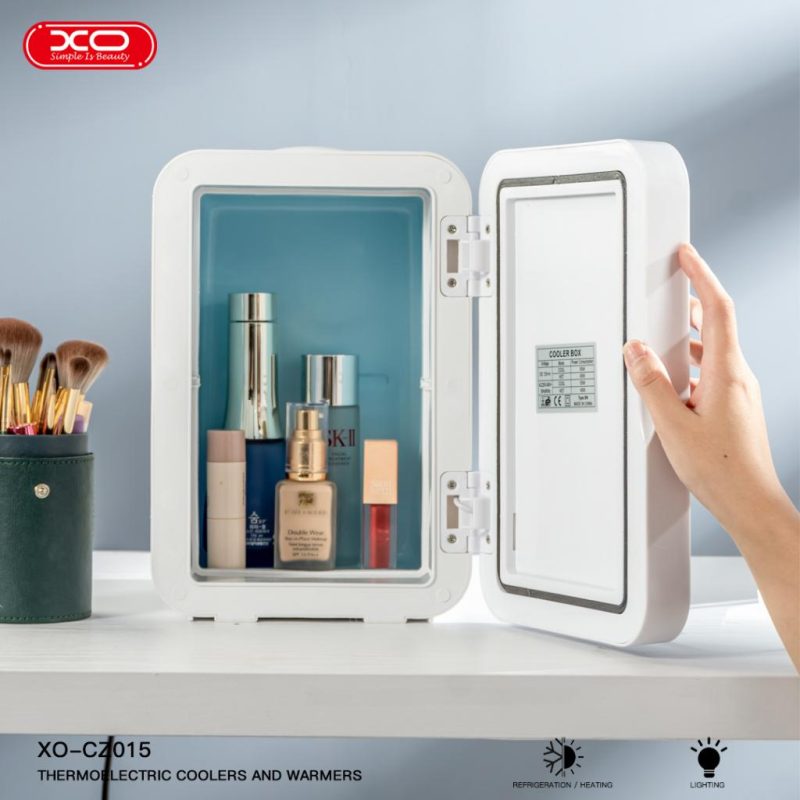 XO mini φορητό ψυγείο αυτοκινήτου CZ015 λευκό με καθρέφτη LED - Image 6