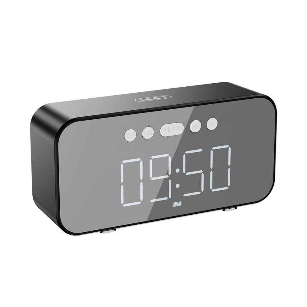 XO Ηχείο με ρολόι και ραδιόφωνο, Mirror clock ασύρματο μαύρο – F41