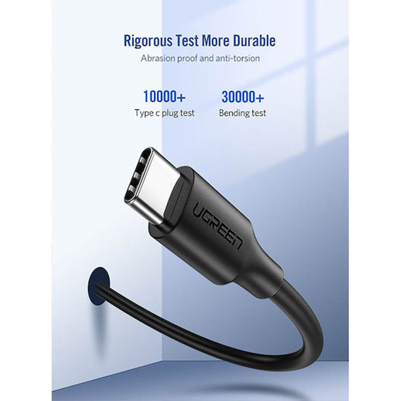 UGREEN Καλώδιο USB-C σε USB-C, 1m, 3A, Μαύρο με Νικελένια Επικάλυψη – US286 / 50997 - Image 4