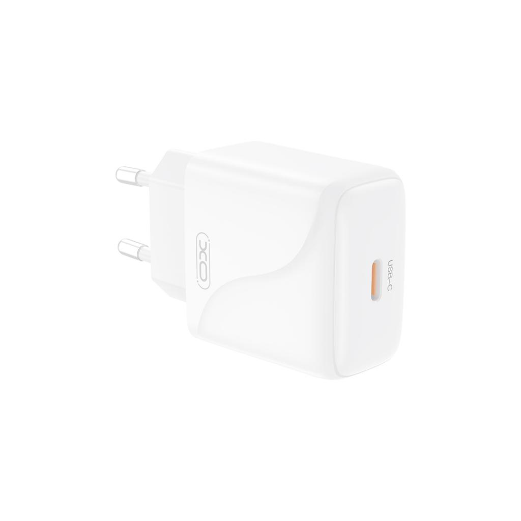 XO 220V 20W, USB-C output + καλώδιο USB-C σε USB-C, λευκό – L141 - Image 4