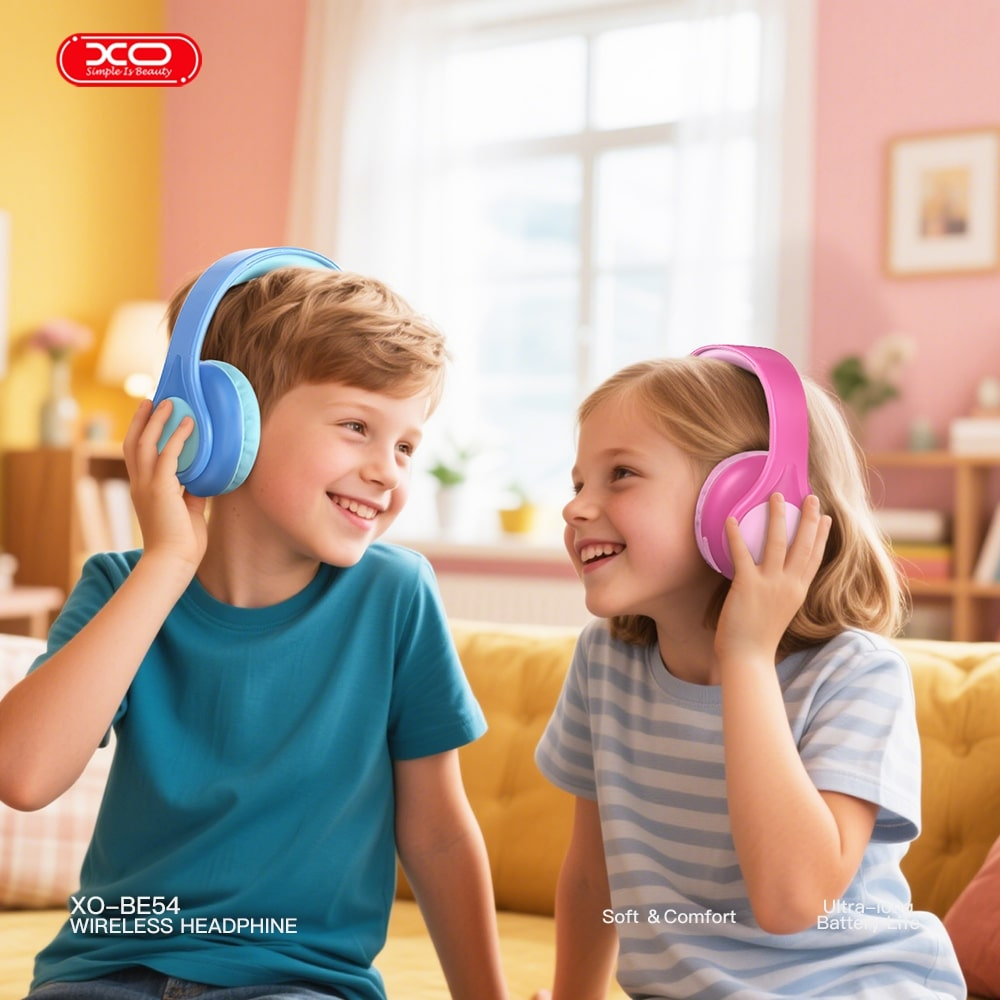 XO HF Bluetooth Overear, Cartoon Kids, pink – BE54 - Image 5