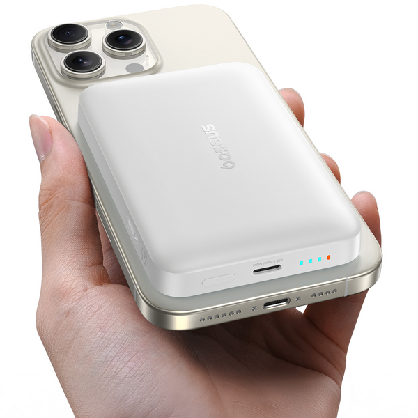BASEUS Power Bank 10000mAh 22.5W + καλώδιο Type-C, EnerFill FM11 Magnetic λευκό – P1008210E213-00 - Image 7