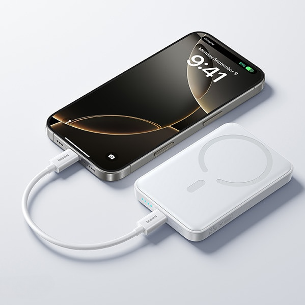 BASEUS Power Bank 10000mAh 22.5W + καλώδιο Type-C, EnerFill FM11 Magnetic λευκό – P1008210E213-00 - Image 11