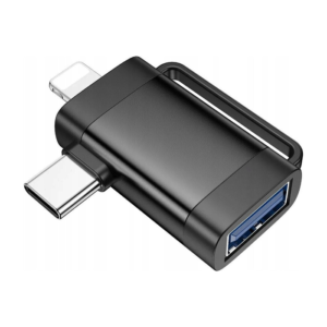 Adapter OTG 2in1 USB C / Lightning to USB-A Hoco UA31F black