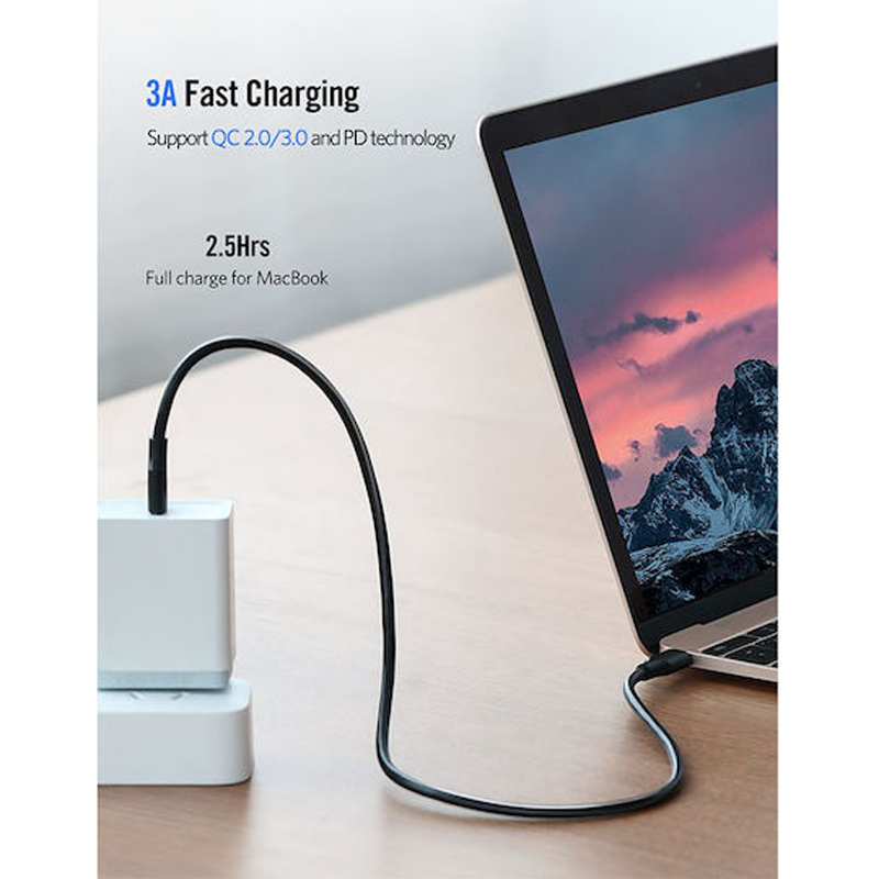 UGREEN Καλώδιο USB-C σε USB-C, 1m, 3A, Μαύρο με Νικελένια Επικάλυψη – US286 / 50997 - Image 5
