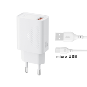 XO 220V 18W, USB-A + καλώδιο USB-A – Micro, L159 λευκό