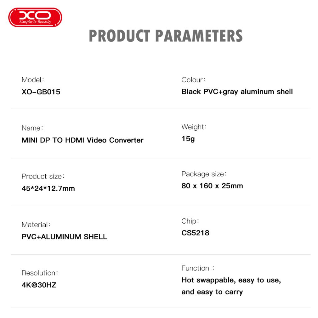 Adapter Mini DP σε HDMI XO GB015 tarnish - Image 7