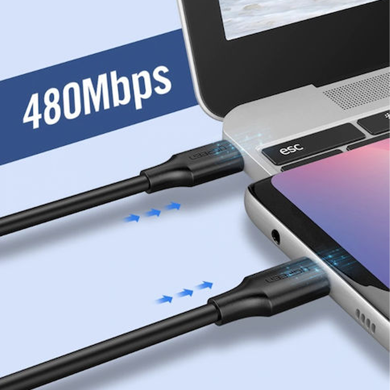 UGREEN Καλώδιο USB-C σε USB-C, 1m, 3A, Μαύρο με Νικελένια Επικάλυψη – US286 / 50997 - Image 7