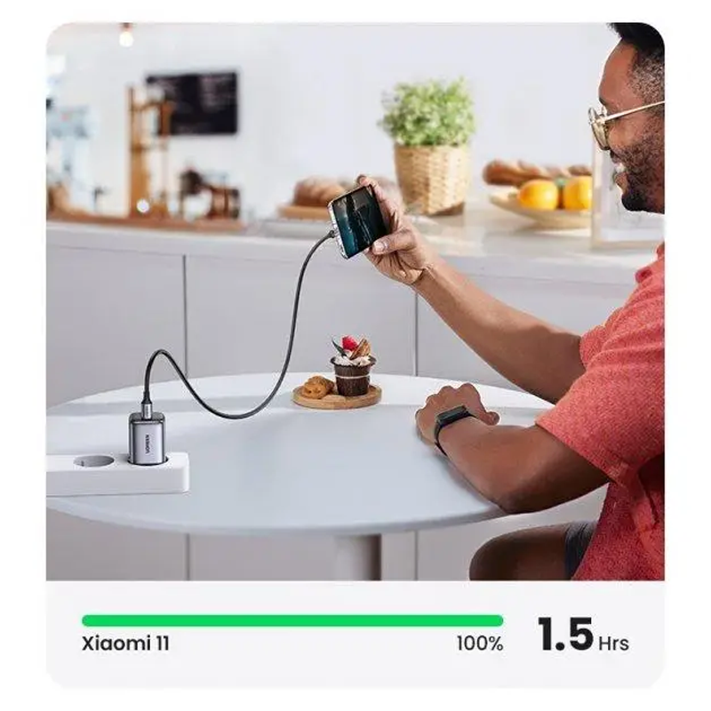UGREEN 220V 20W, 1* USB-C Nexode Mini GaN space grey – CD318 / 90664 - Image 5