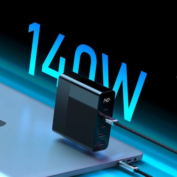 Havit UCLE004 Πολυφορτιστής GaN 140W με ψηφιακή οθόνη LED και βάση - Image 7