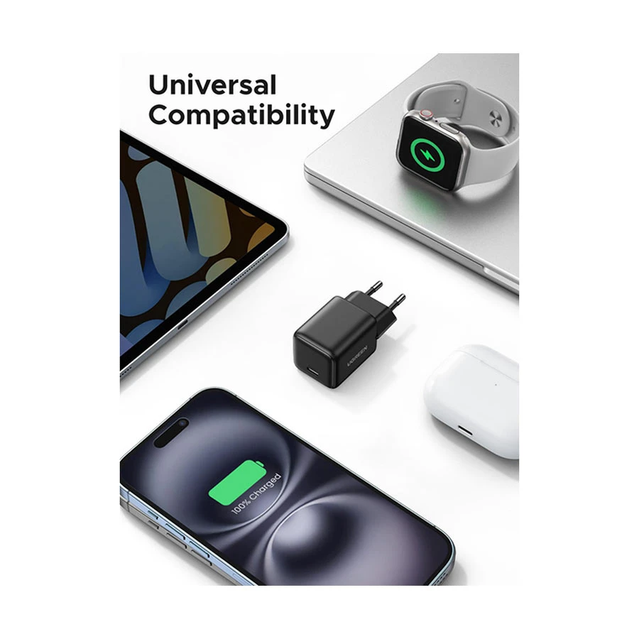 UGREEN 220V 20W, 1*USB-C GaN (black) – X512 / 55553 - Image 5