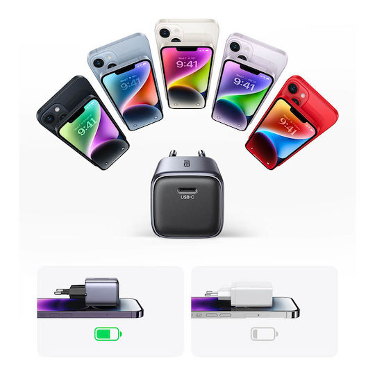 UGREEN 220V 20W, 1* USB-C Nexode Mini GaN space grey – CD318 / 90664 - Image 3