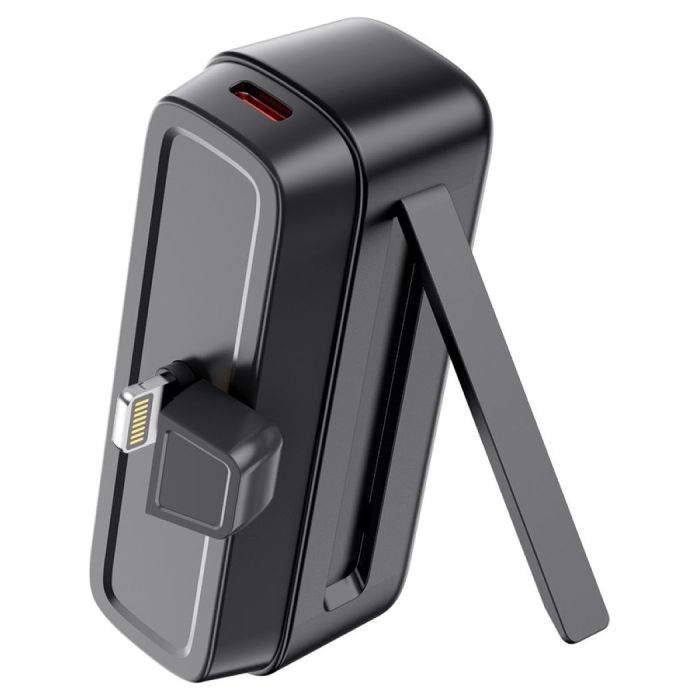 XO power bank mini PR244 20W 5000mAh με Lightning connector μαύρο - Image 5