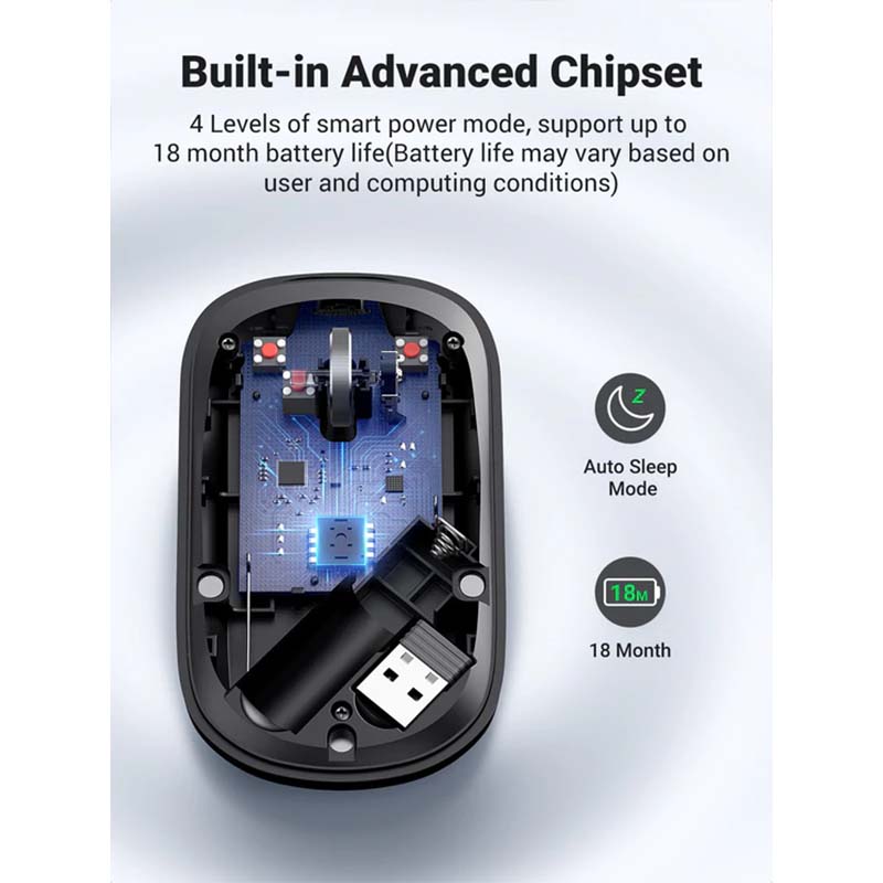 Wireless Mouse UGREEN MU001, 4000DPI, Μαύρο - Image 6