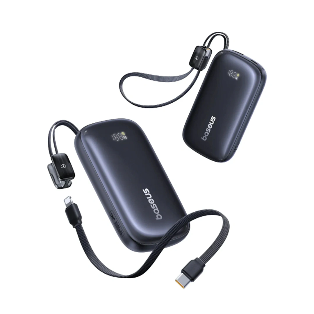BASEUS Power Bank 20000mAh, 45W + ενσωματωμένο καλώδιο USB-C – Lightning, EnerFill FC21 Qpow 3 Ultra μαύρο – E0027P00 - Image 4