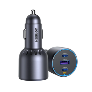UGREEN 12V 75W, USB-A + 2xUSB-C, space grey – EC703 / 35024