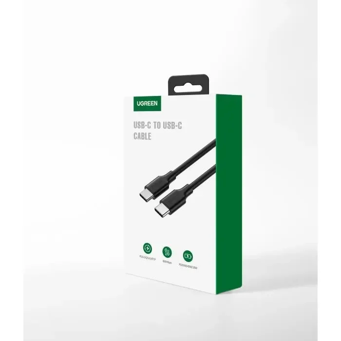 UGREEN Καλώδιο USB-C σε USB-C, 1m, 3A, Μαύρο με Νικελένια Επικάλυψη – US286 / 50997 - Image 2